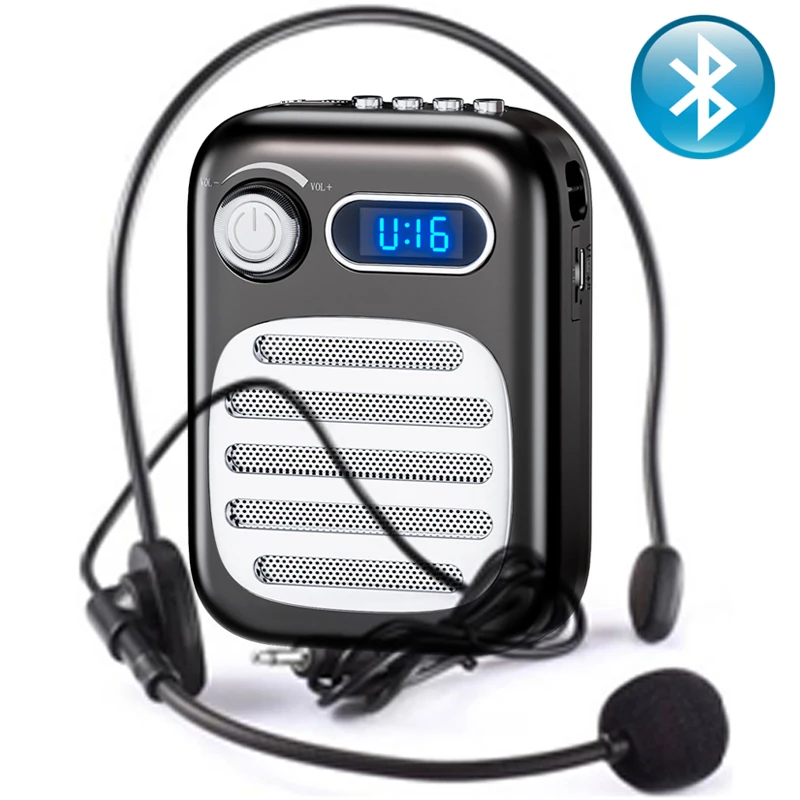 

Портативный усилитель голоса мегафон мини fm-радио Bluetooth аудио динамик с микрофоном перезаряжаемый Сверхлегкий для учителя