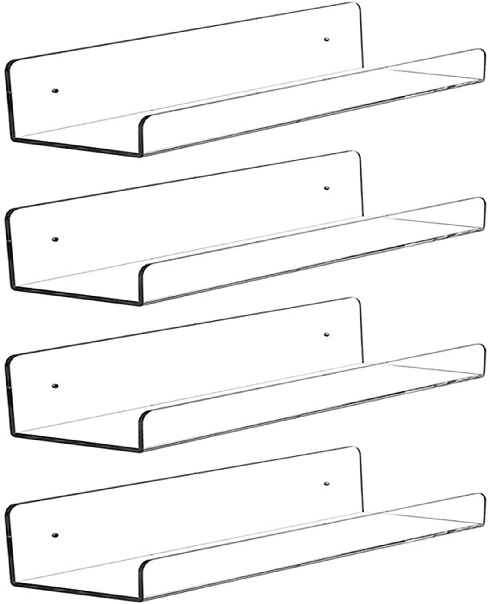 

Acrylic Floating Shelves Display Ledge Wall Mounted Storage Shelf for Home or Office Bookshelf and Spice Rack