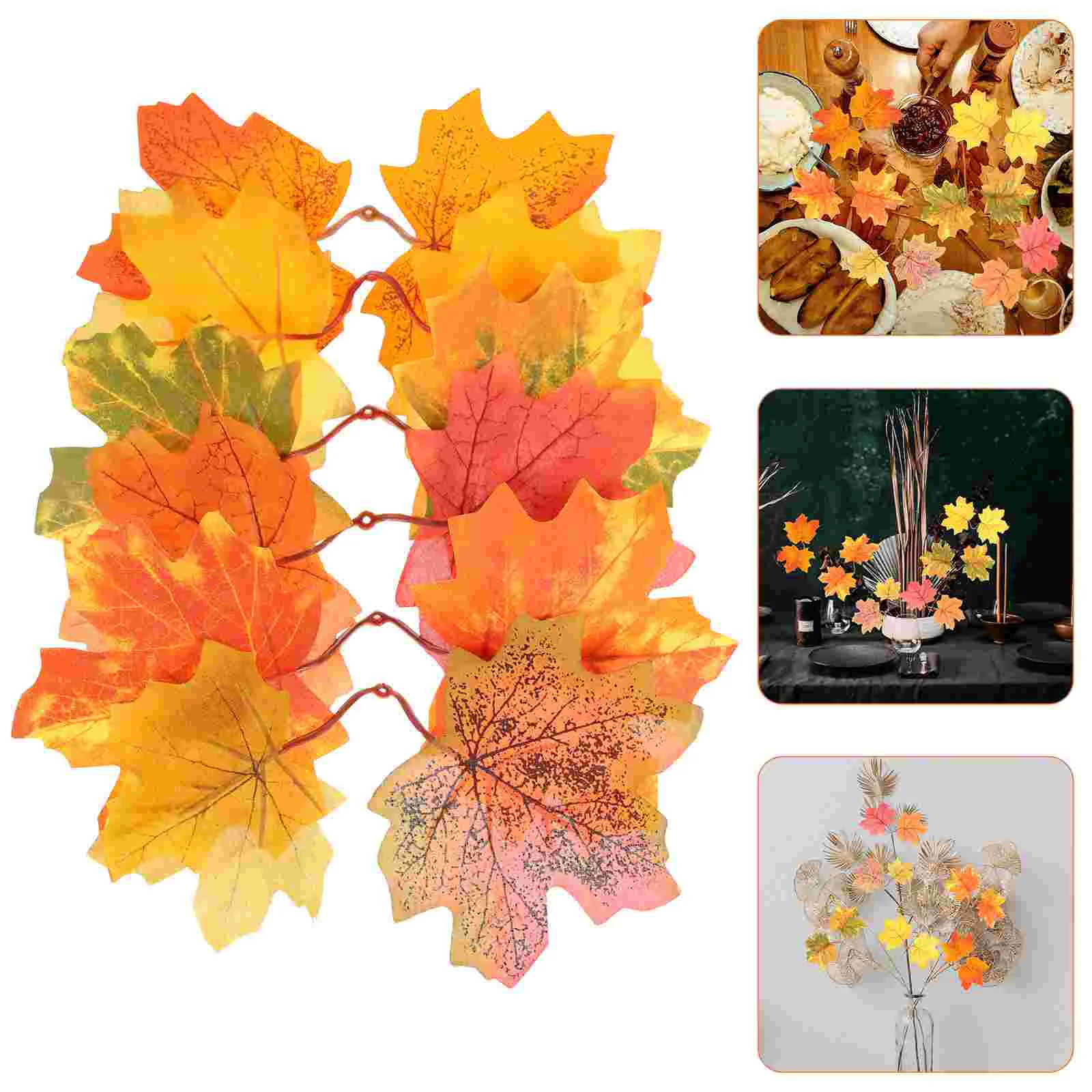 

30pcs Simulated Maple Leaf Decorative Maple Leaf Thanksgiving Autumns DIY Decor
