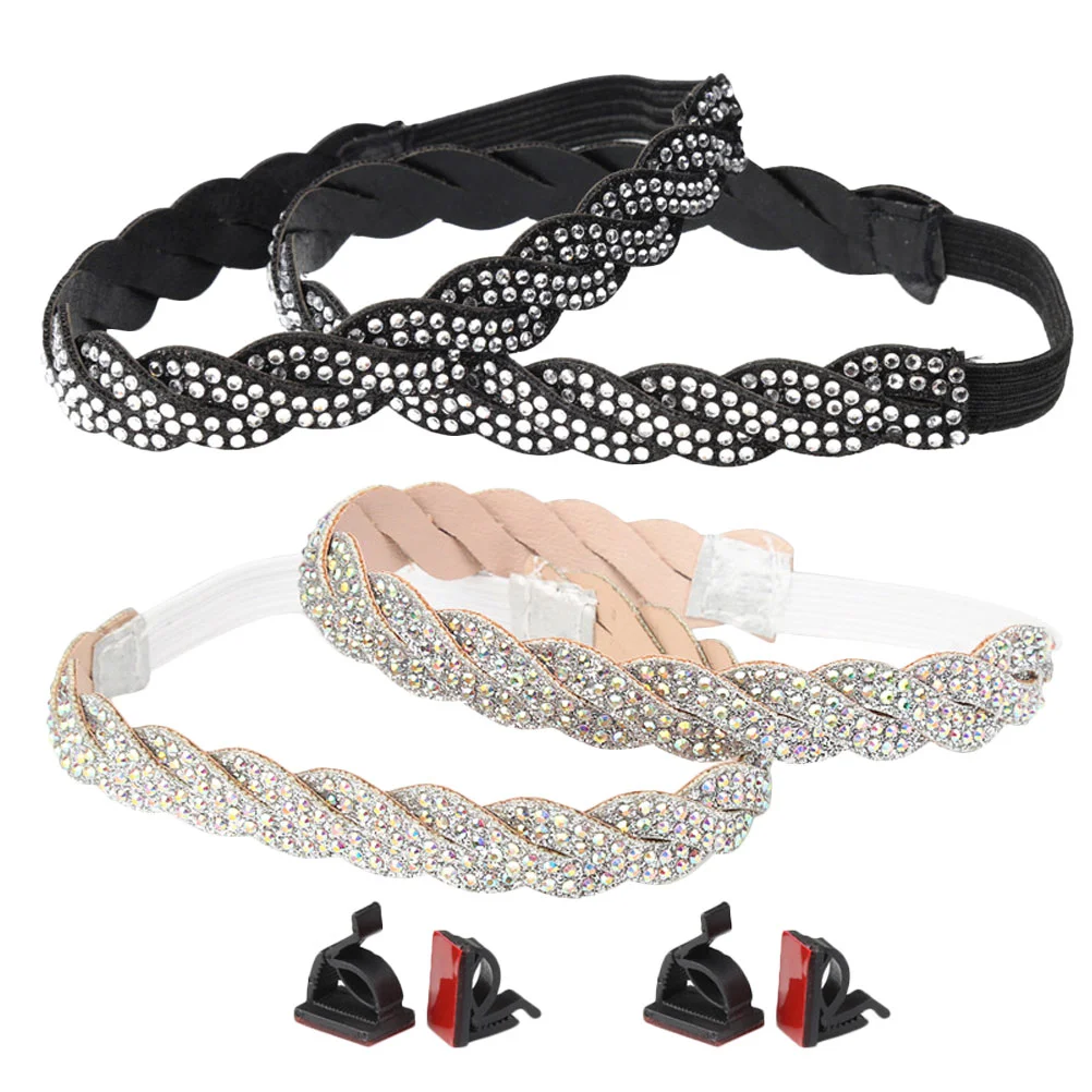 

4 Pcs High Heels Anti Drop Shoe Straps Ankle Pearl Pu Anti-loose Shoelace Elastic Laces