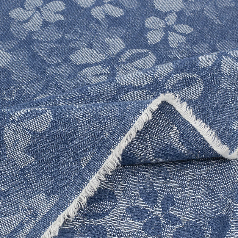 Хлопковая жаккардовая джинсовая ткань для шитья одежда юбки брюки платье шитье
