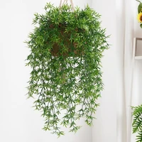 artificial hanging rattan plant fake bamboo leaves not wither wall home decor plastic photography props for office living room