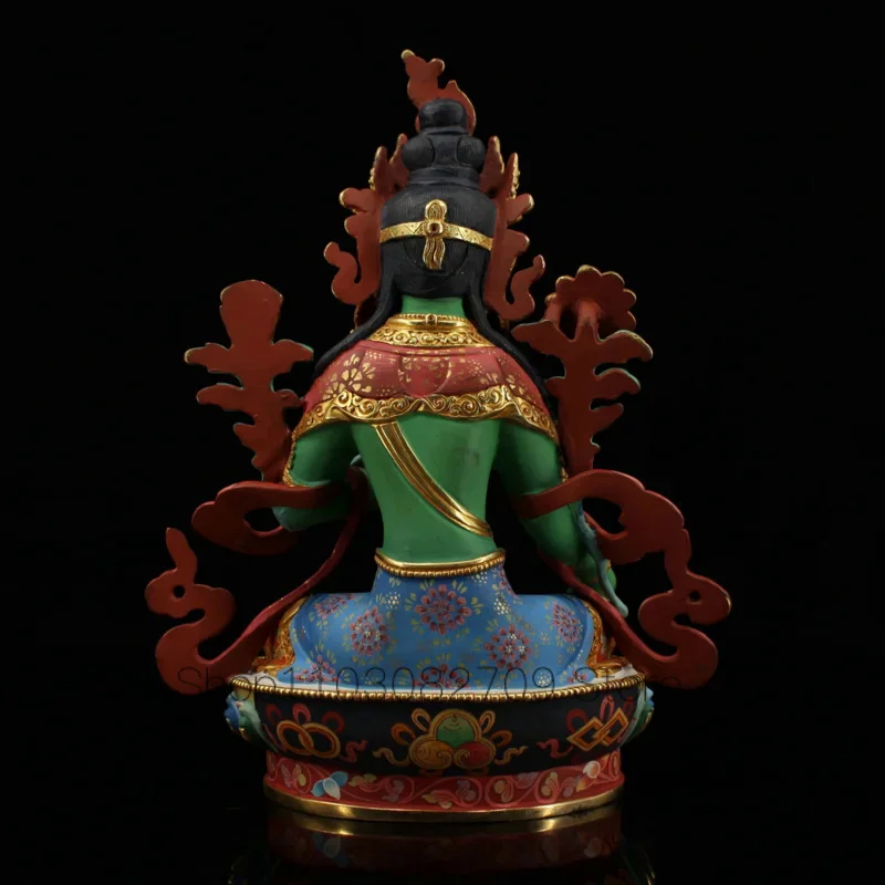 Коллекция тибетских храмов 9 дюймов старые фиолетовые бронзовые контуры в