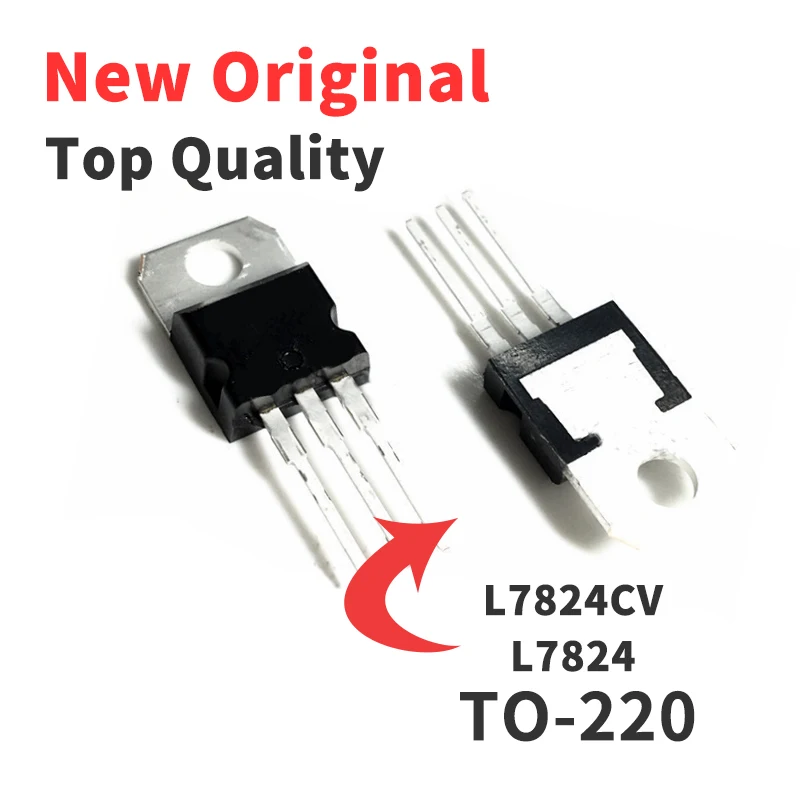 

10PCS L7824CV L7824 24V In-line Three-terminal Voltage Regulator TO-220 Chip IC Brand New Original