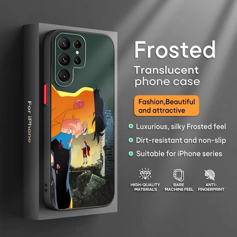 Фото Модный аниме-чехол I-Invincible 4 для Samsung Galaxy S26 S25 S24 S23 S22 S21 Plus Ultra FE, матовый, полупрозрачный №3