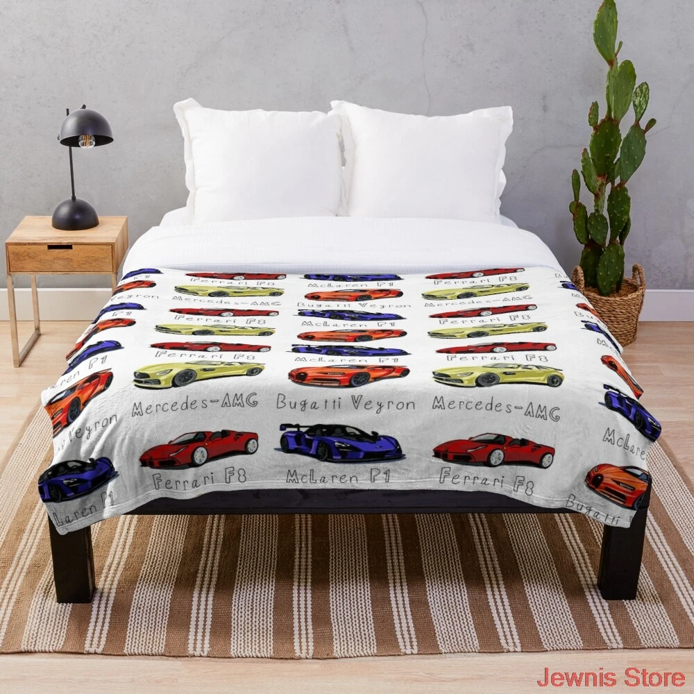 

Supercars Blanket Print on Demand Decorative Sherpa Blankets for Sofa bed Gift