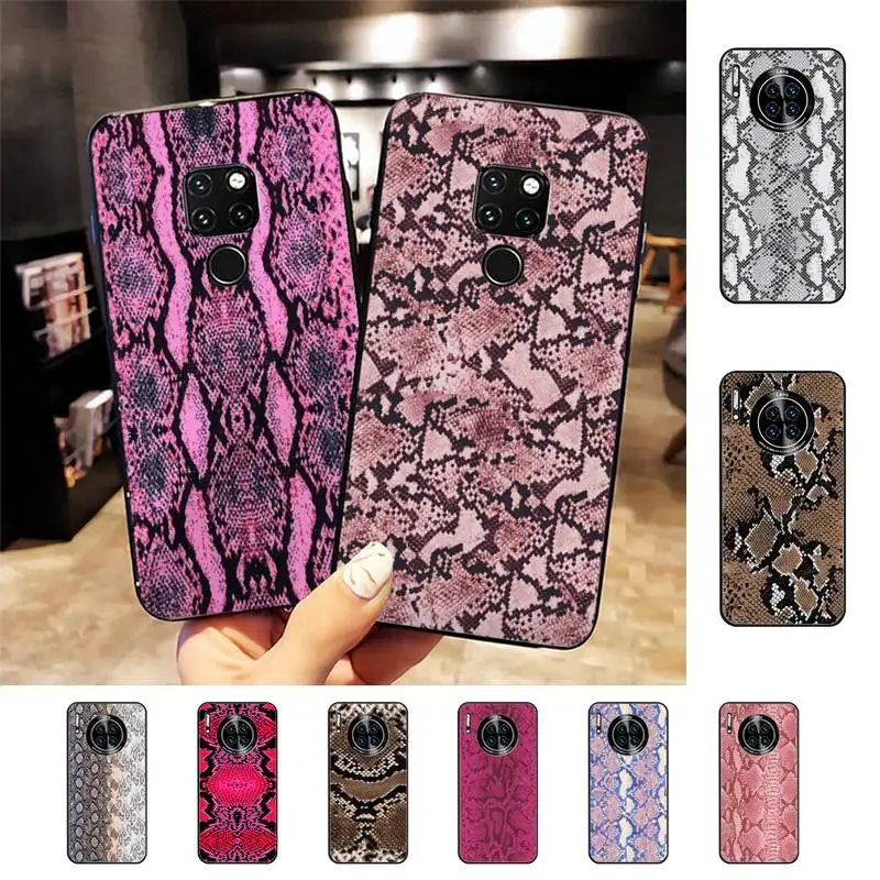 

Snake Skin print Phone Case for Huawei Mate 20 10 9 40 30 lite pro X Nova 2 3i 7se
