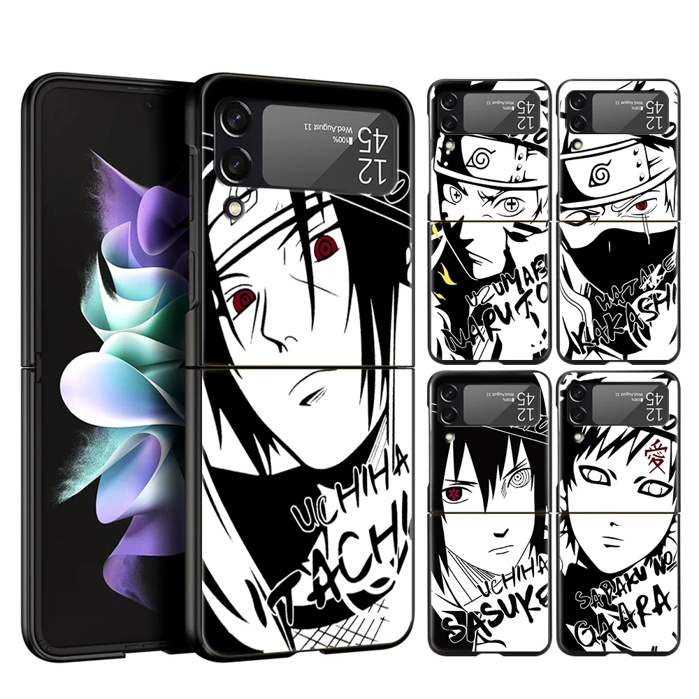 

Naruto Black Background Phone Cover For Samsung Galaxy Z Flip Case Black For Samsung Z Flip 3 5G Hard PC Luxury Foldable Shell