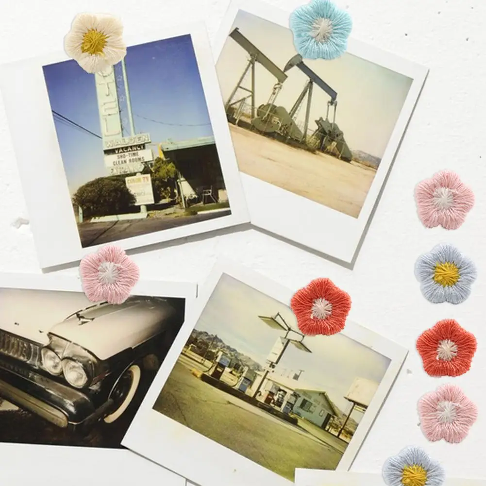 

Штифты с цветами в классном стиле, цветные вышитые цветочные штифты для офиса, домашнего декора, 60 шт. кнопок для белой доски