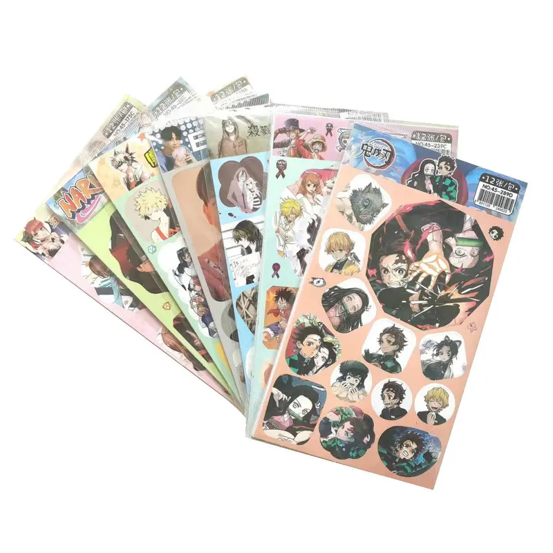 

16 Style Anime Stickers Set Cute Stickers Journal Scrapbooking 12 pcs/set Stickers for Kids