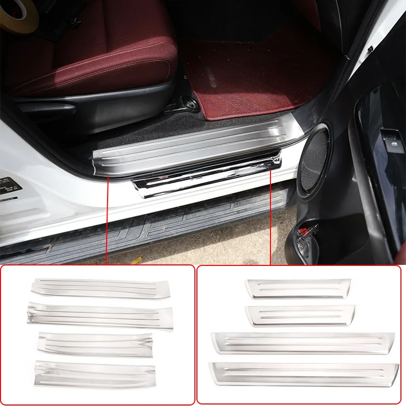 

For Toyota Hilux 15-21 Stainless Steel Car Interior And Exterior Door Sill Protection Plate Trim Strip Car Interior Accessories