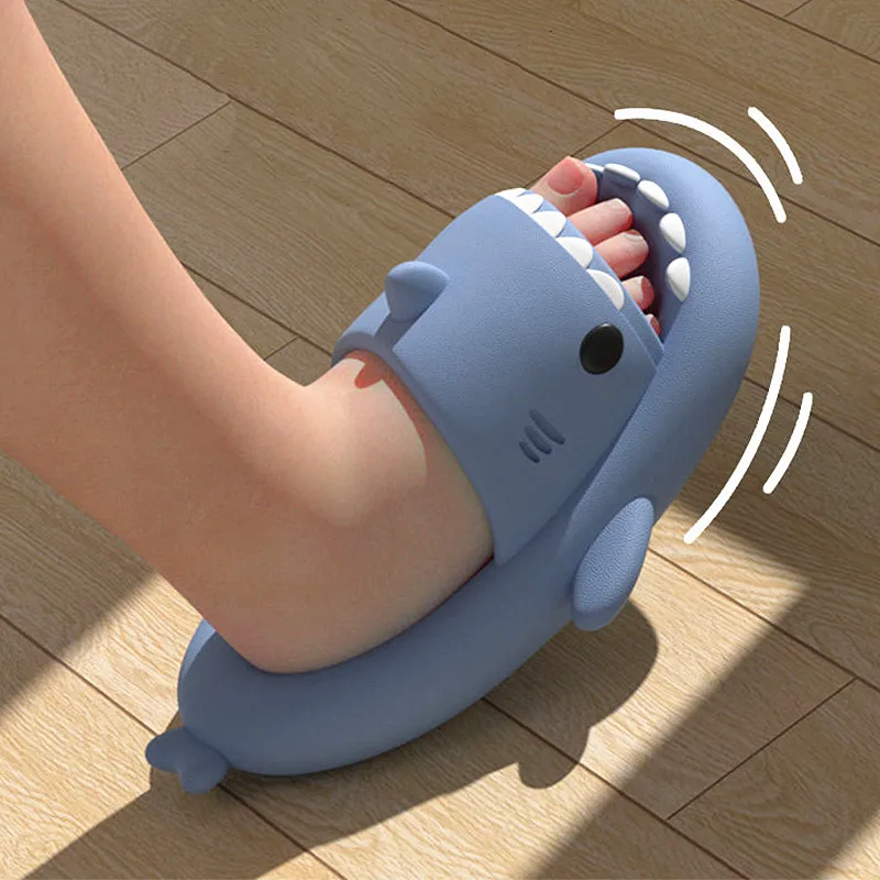 

Original Men Women Shark Slippers Light Lovely Shark Shape Slides Anti-skid Flip Flops Men Fashion Indoor Couple Funny Slippers
