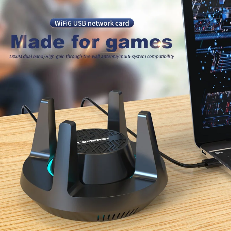 Беспроводная Двухдиапазонная сетевая карта 1900 Мбит/с USB3.0 wifi 2 4G и 5 8G Dongle Adapter Externel 4