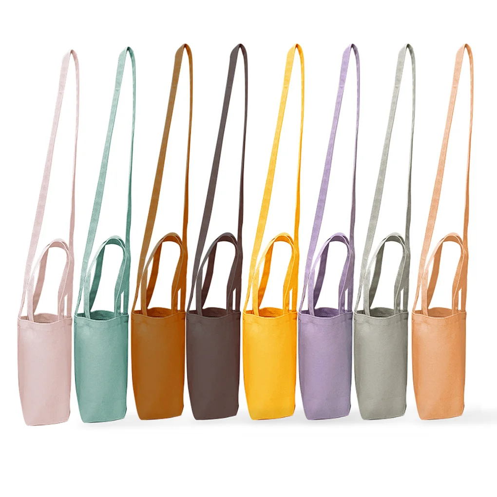 

Water Bottle Pouch with Handles Reusable Cup Holder Bag Carrying Tote Vacation Girl Teens Organizer Supplies Dark Gray