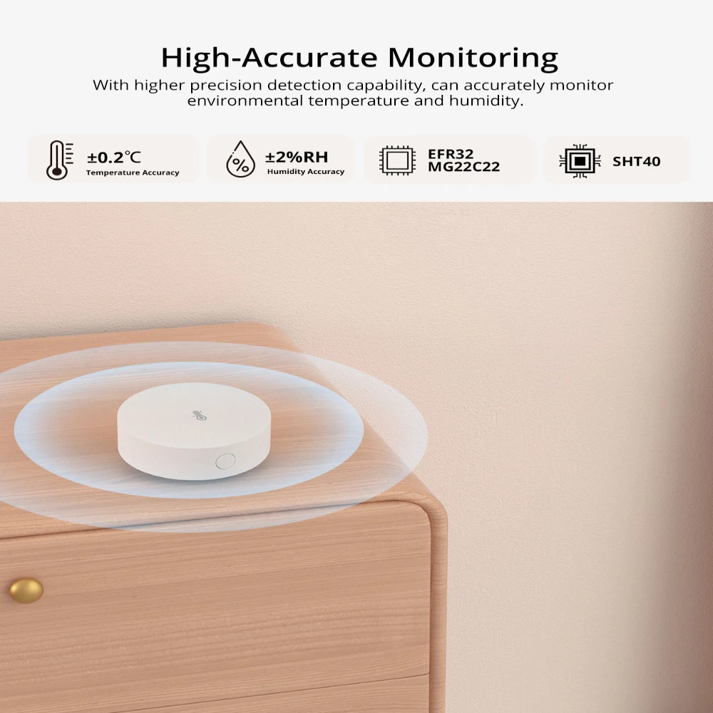 Фото SONOFF SNZB-02P Умный термометр с датчиком температуры и влажности ZigBee работает с голосовым управлением ZB Bridge Pro через Alexa Google №1