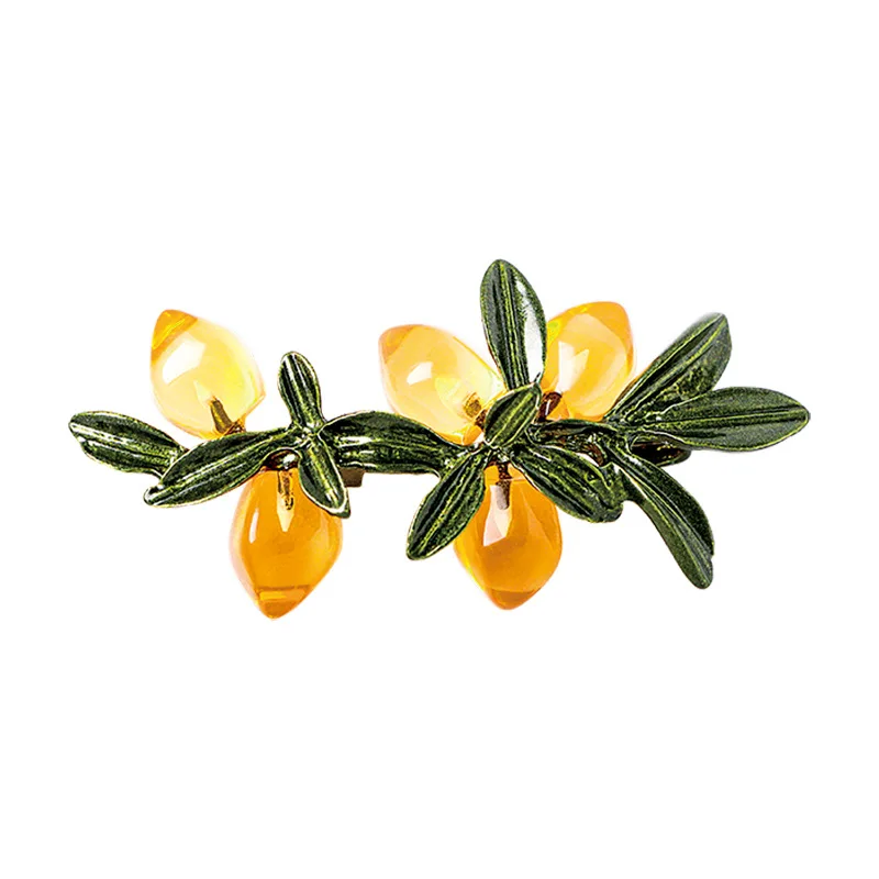 

Vintage plant Sen series corsage orange colored glaze brooch berry cheongsam with high-grade temperament pin