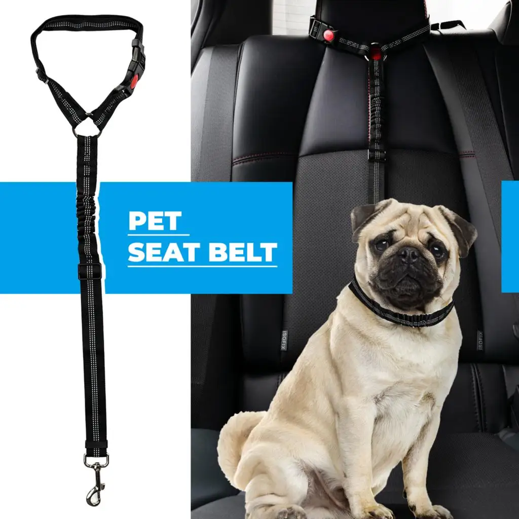 Купи Car Seat Belt Pet Dog Safety Strap Rope Vehicle Lead Elastic Band Leash Collar Seatbelt Dog Harness Cat Pet Supplies Travel за 485 рублей в магазине AliExpress