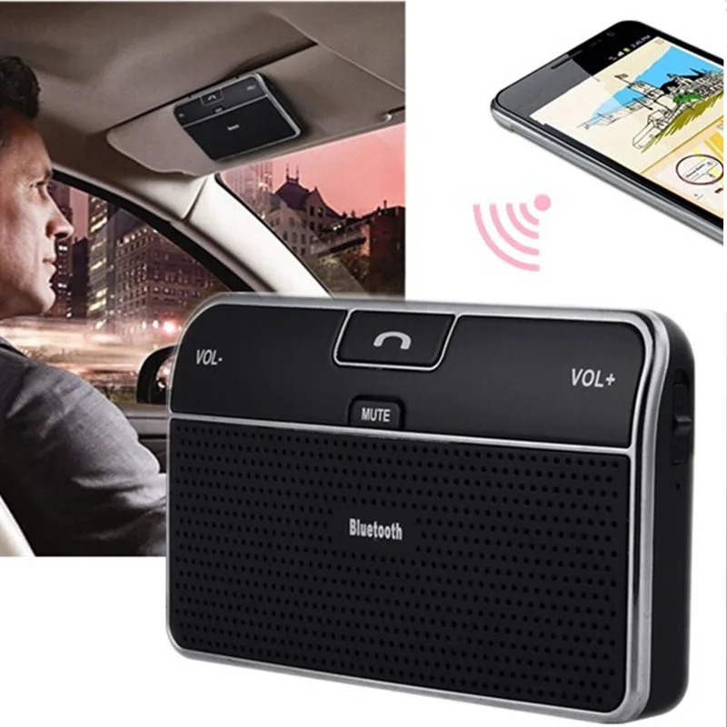 

Car Handsfree Wireless Speaker with Bluetooth V4. 0 Multipoint Sun Visor Smartphone and Car Charger