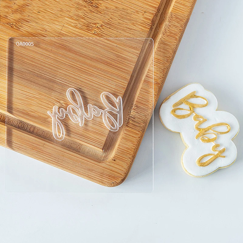 Cake Cookie Plastic Cake Mold Baby Birthday Impress Biscuit Cookie Mould Cutter Press Baby Stamp Embosser Fondant Cake Mold images - 6