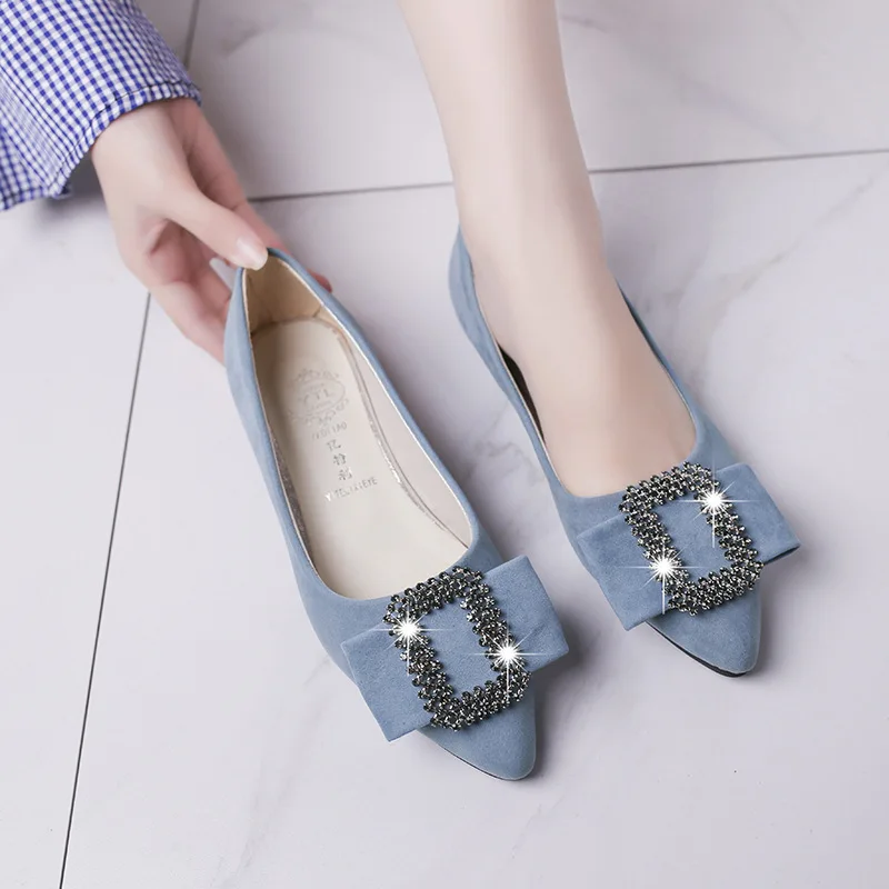 

Spring Autumn Women Flats Rhinestone Slip on Flat Shoes Woman Casual Shoes Bow Comfortable Boat Shoes Female Zapatos Mujer