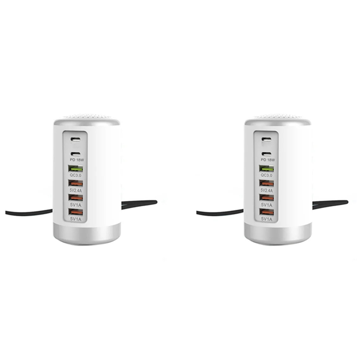 

Быстрое зарядное устройство с 6 USB-портами, 65 Вт, 2 шт.