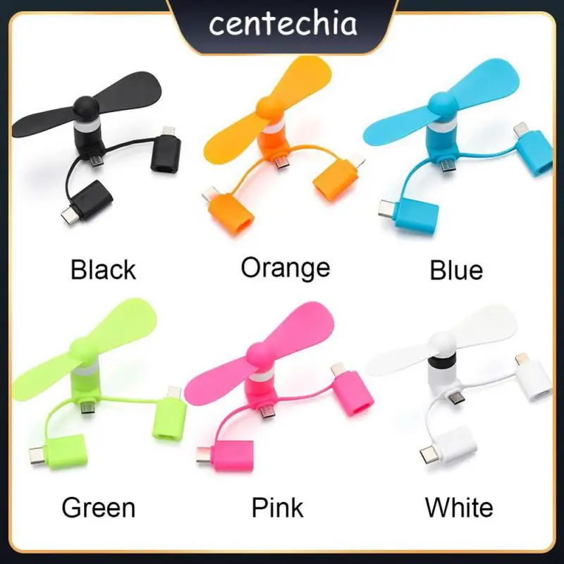 

Flexible Mobile Phone Cooler Travel Portable 3-in-1 Mobile Phone Mini Fan Removable Micro Usb Type-c Plug For Cell Phone
