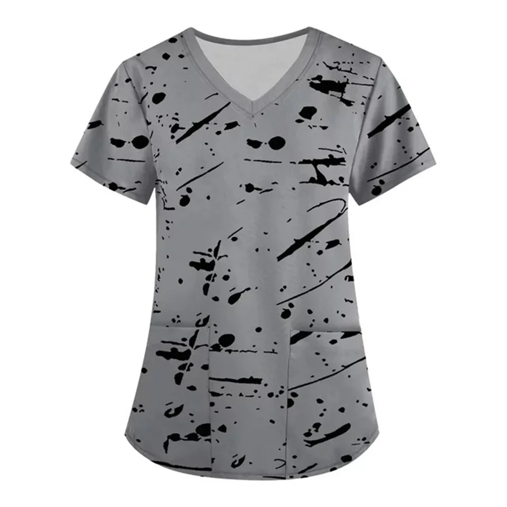 Женский топ с коротким рукавом и V-образным вырезом