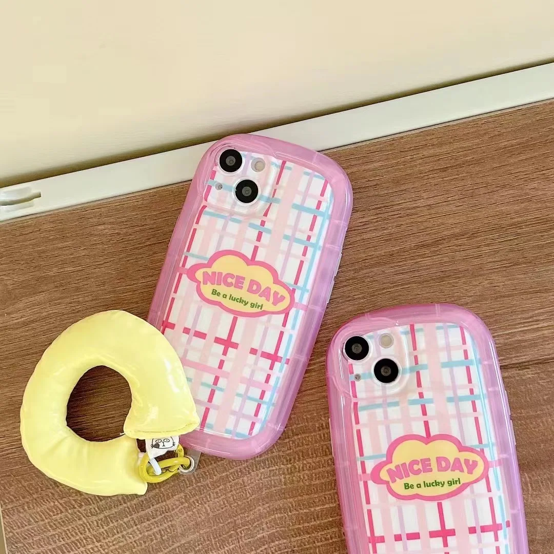 

Dozcell girl ins plaid wrist strap 14 Pro Max Cases for iPhone14promax 13 Pro phone case xsmax new shockproof 12 11 14plus