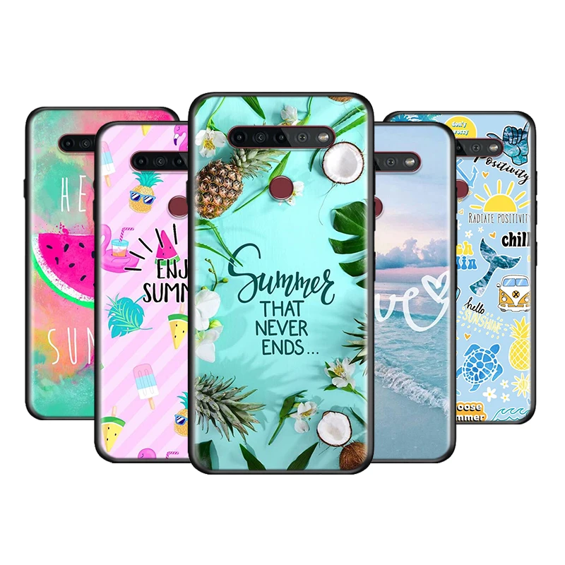 

Hello Summer Flowers For LG K92 K62 K52 K42 K31 K22 K71 K61 K51S K41S K30 K20 G8 G8S G8X ThinQ Black Phone Case