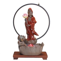 new product traditional buddhist decorative ceramic home decor with led strip