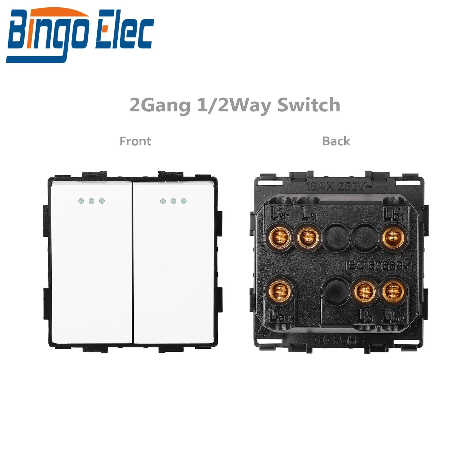 

Bingoelec модульная белая стеклянная рамка для розетки