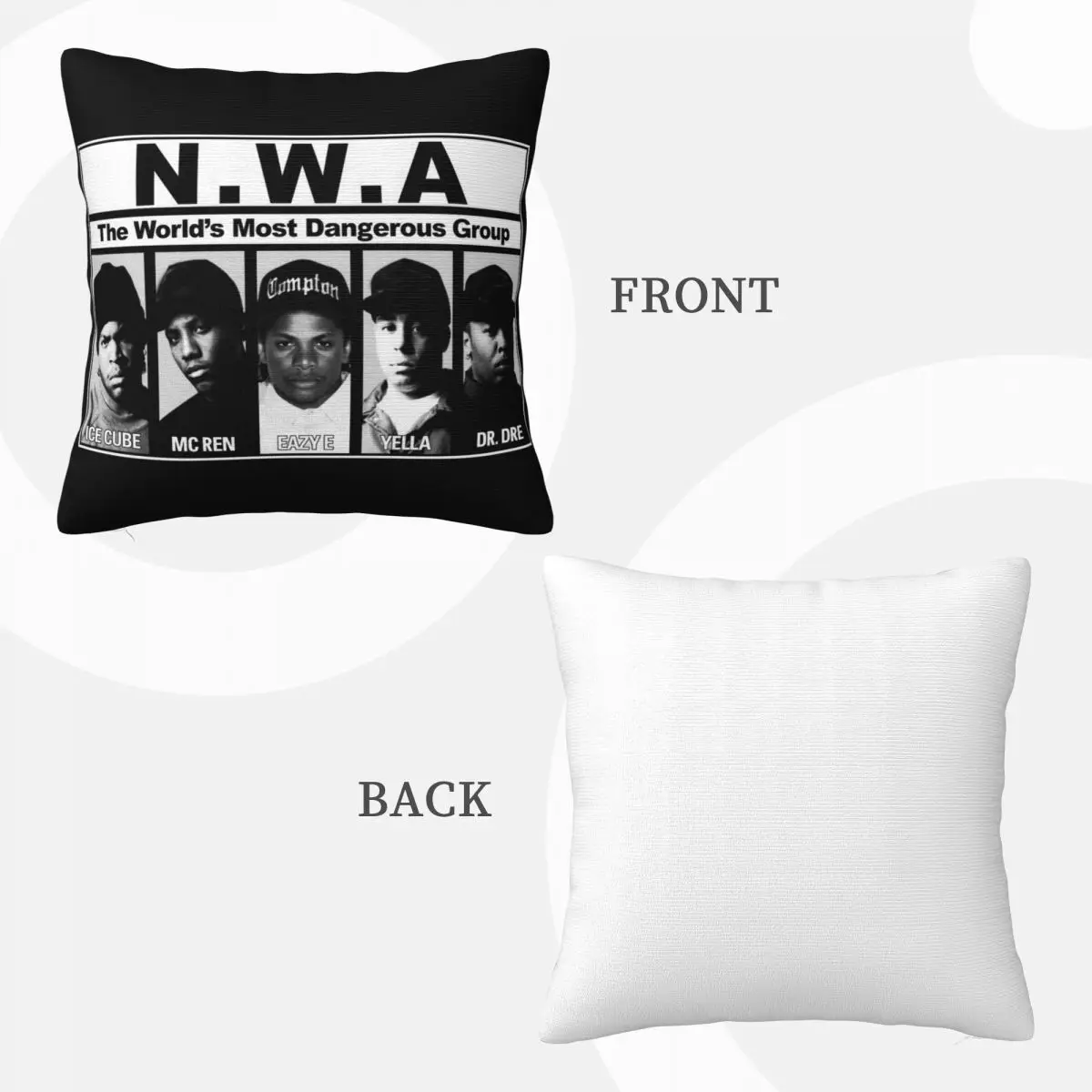 Vtg 90S Мужская маленькая наволочка Nwa Eazy E Mc Ren Yella Dre Ice Cube в стиле хип-хоп и рэп по