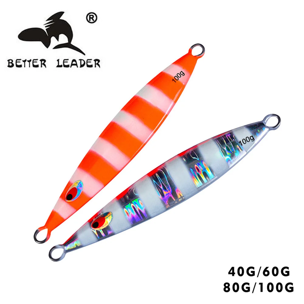 

Better Leader Slow Jigging Lure Weight 40g 60g 80g 100g Casting Trolling Jig Metal Spoon Lures Artificial Hard Winter Jigging