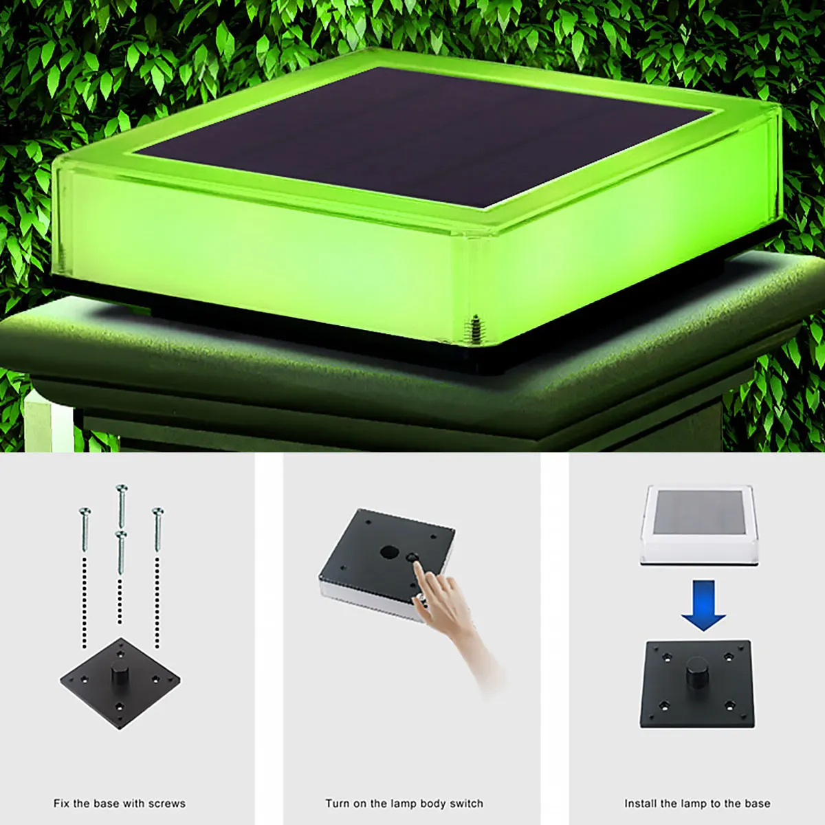 

Светодиодная лампа на солнечной батарее, водонепроницаемый цветной садовый светильник для украшения ворот, двора, коттеджа