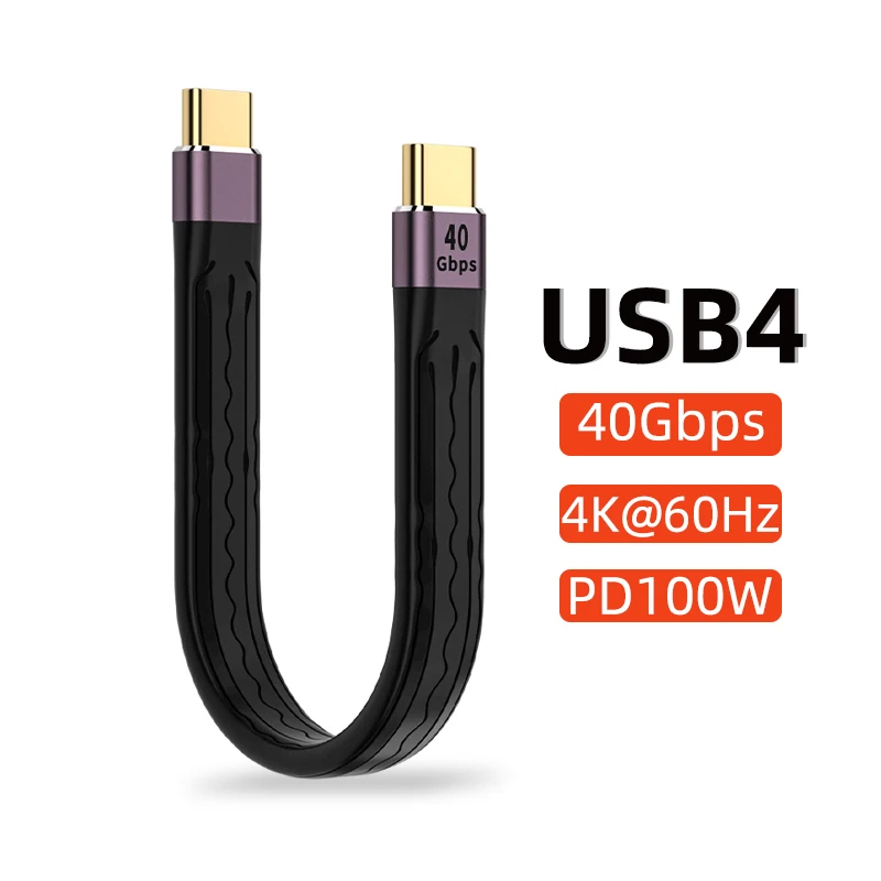 

USB 4.0 Gen3 Data Cable 4K@60Hz 40Gbps PD 100W 5A USB C Fast Charging Adapter Converter for Thunderbolt 3 Type C Extension Cable