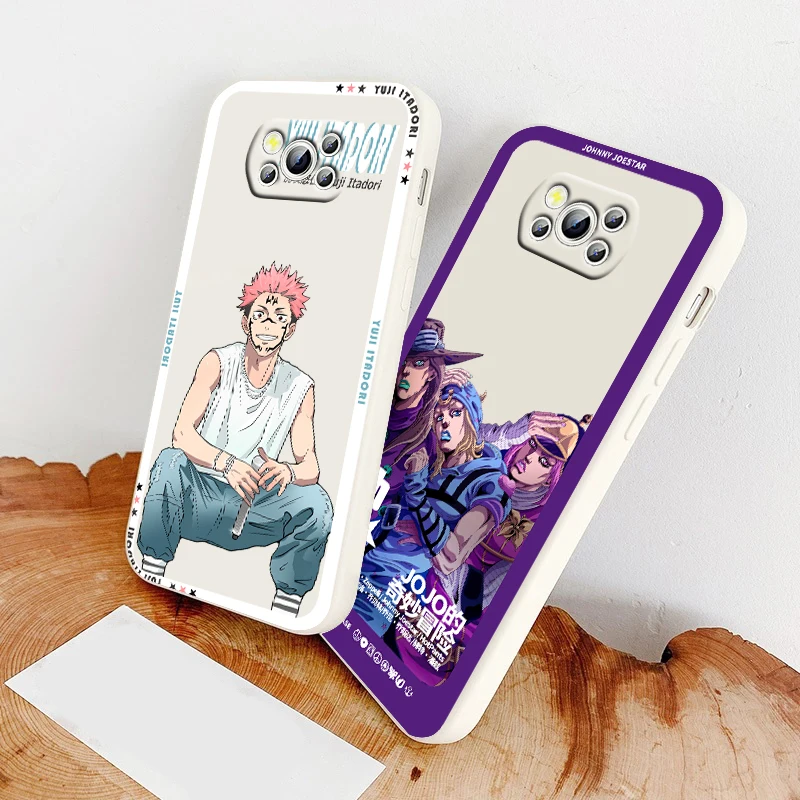 

Jujutsu Kaisen Jojo Anime Phone Case For Xiaomi Mi Poco X4 X3 C40 C31 C3 M4 M3 F4 F3 GT Pro NFC 5G Soft TPU Liquid Rope Cover