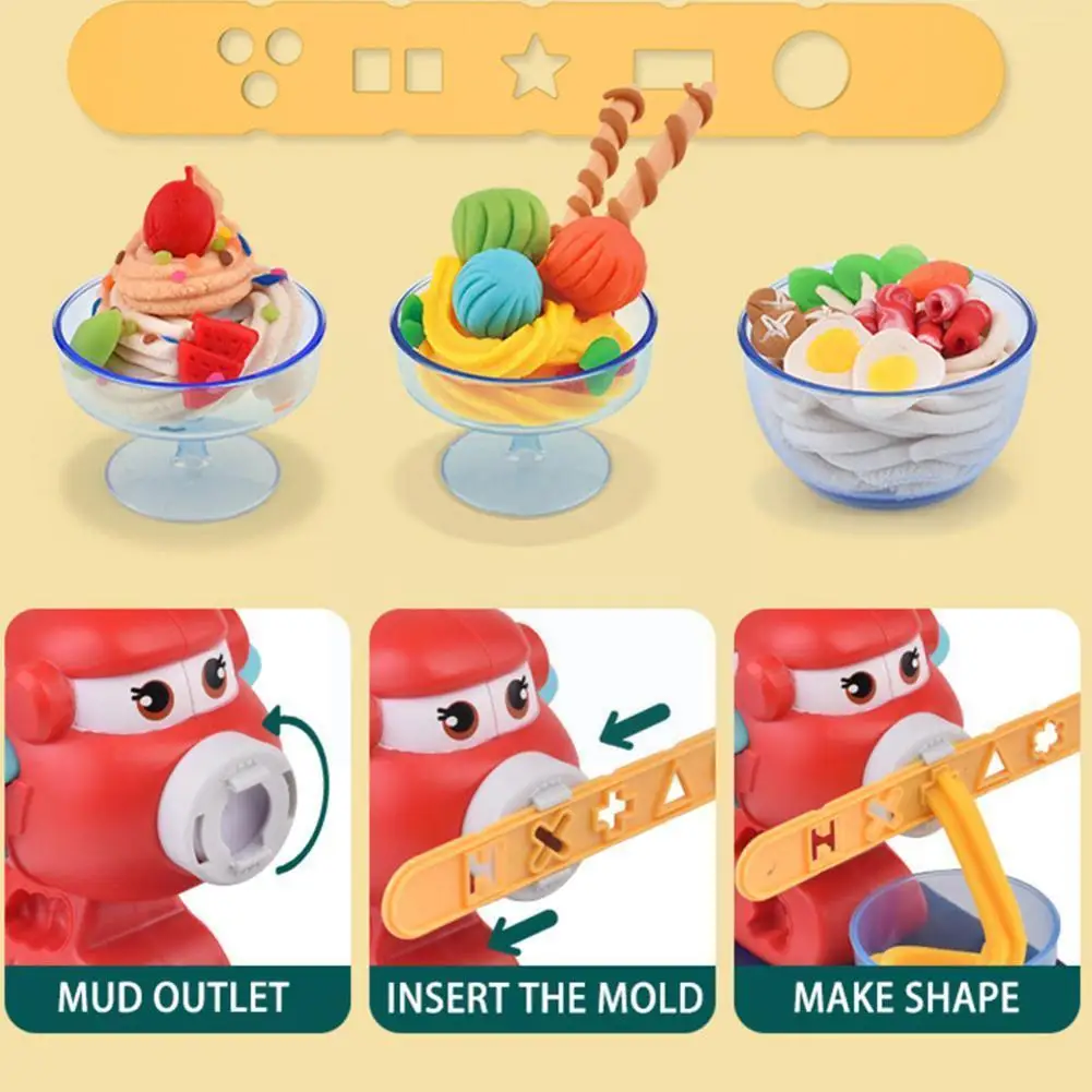 

Cute Animal Diy Color Mud Machine Toys For Kids Family Clay Paper Simulation House Toy Noodle Mud 3 Model R4b6