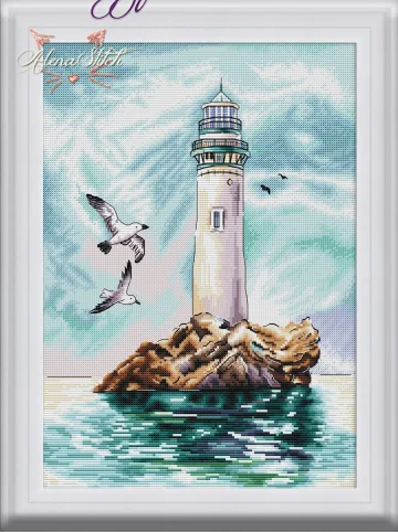 

Top Selling Seabird Lighthouse 36-47 Embroidery DIY 14CT Unprinted Arts Cross stitch kits Set Cross-Stitching