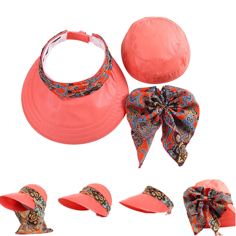 

Fashion Women Summer Outdoor Riding Anti-UV Sun Hat Beach Foldable Sunscreen Floral Print Caps Neck Face Wide Brim Hat