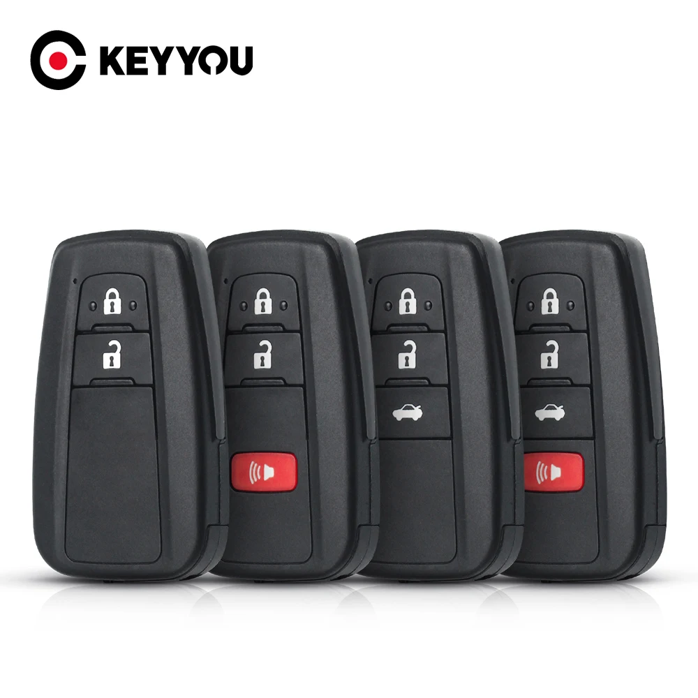 

KEYYOU 2/3/4BTN Car Key Case Shell For Toyota CHR C-HR Prado Prius Camry Corolla RAV4 Avalon 2017 2018 2019 Uncut Blade