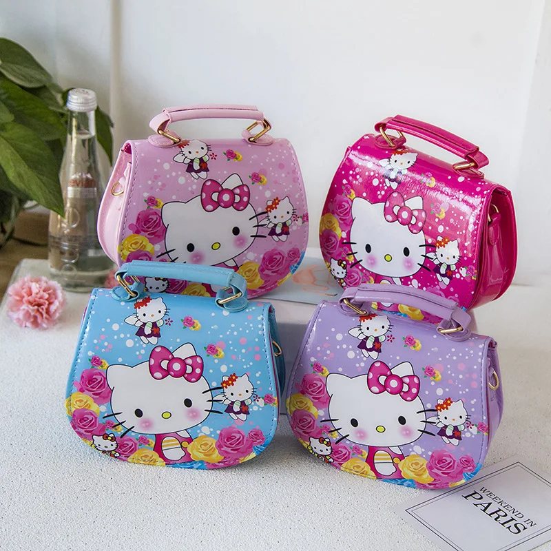 Hello Kitty Cartoons Shoulder Bags Sanrio Original Anime Cute Cat Printing Messenger Bag Children Fashion Handbag Girls Gifts