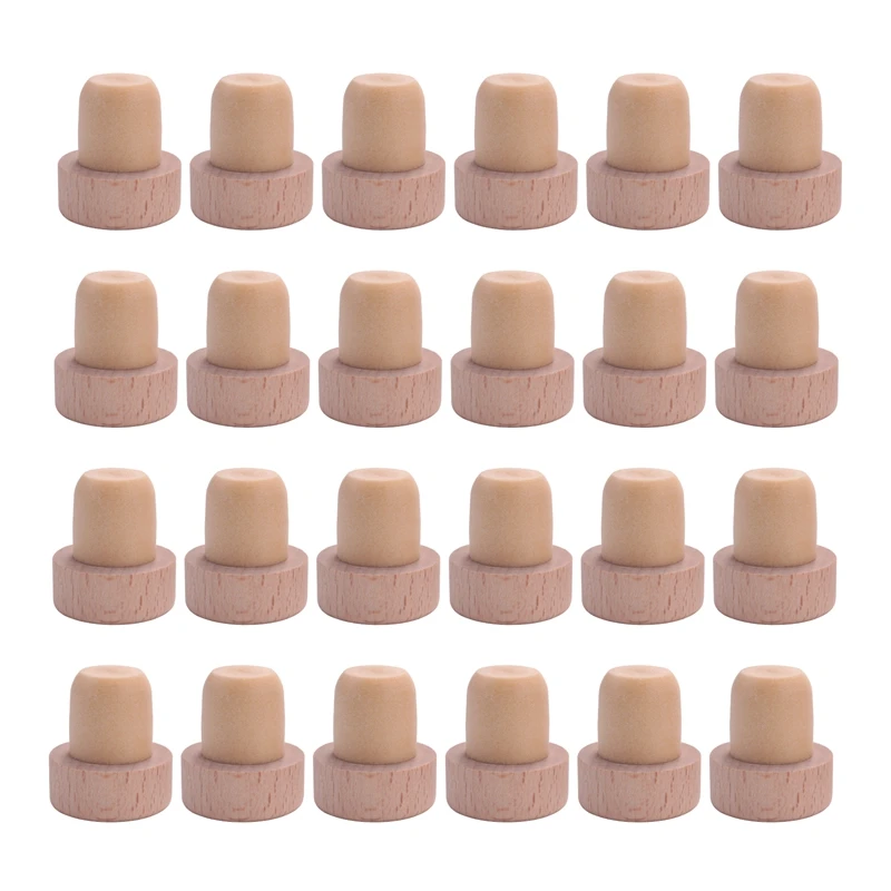 

24Pc Wine Bottle Corks T Shaped Cork Plugs For Wine Cork Wine Stopper Reusable Wine Corks Wooden And Rubber Wine Stopper