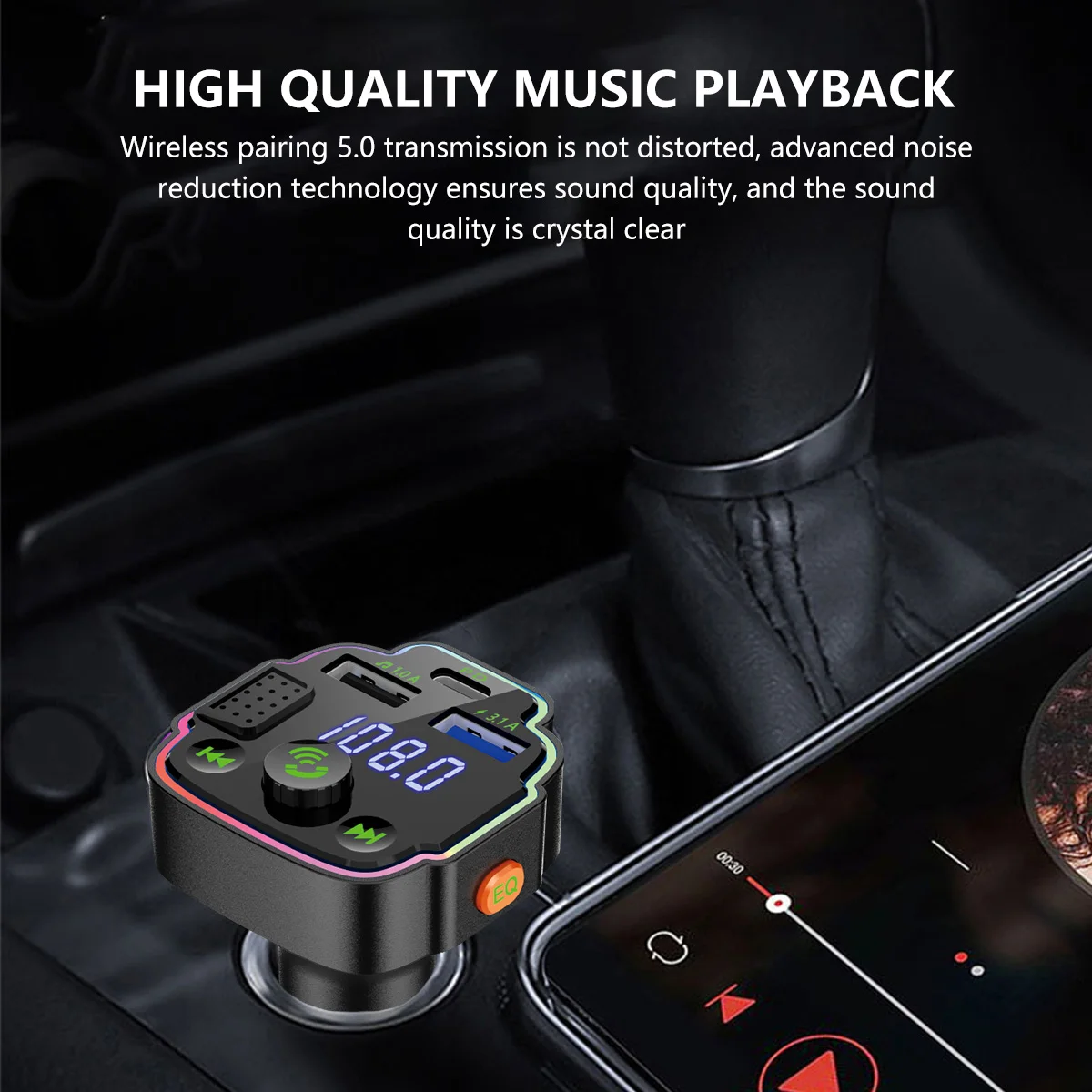 Автомобильный FM-передатчик Bluetooth 5 0 адаптер для автомобильного радио В-а/5 В-а/2 USB PD