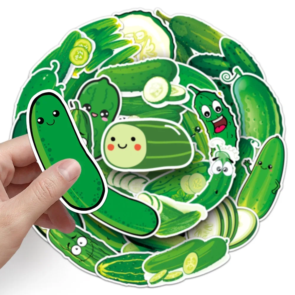 

50 шт., забавные наклейки в виде огурца для ноутбука