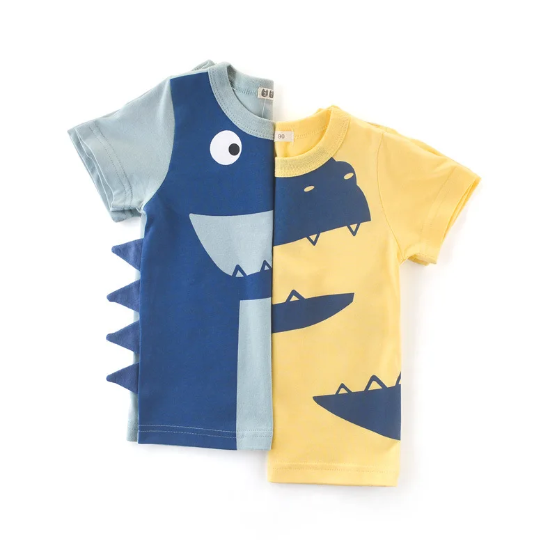 Boy Summer Short Sleeve T-Shirts Girl Cartoon Dinosaur Casual Tee Shirt Toddler Top Kids Wear Fashion Children Clothing