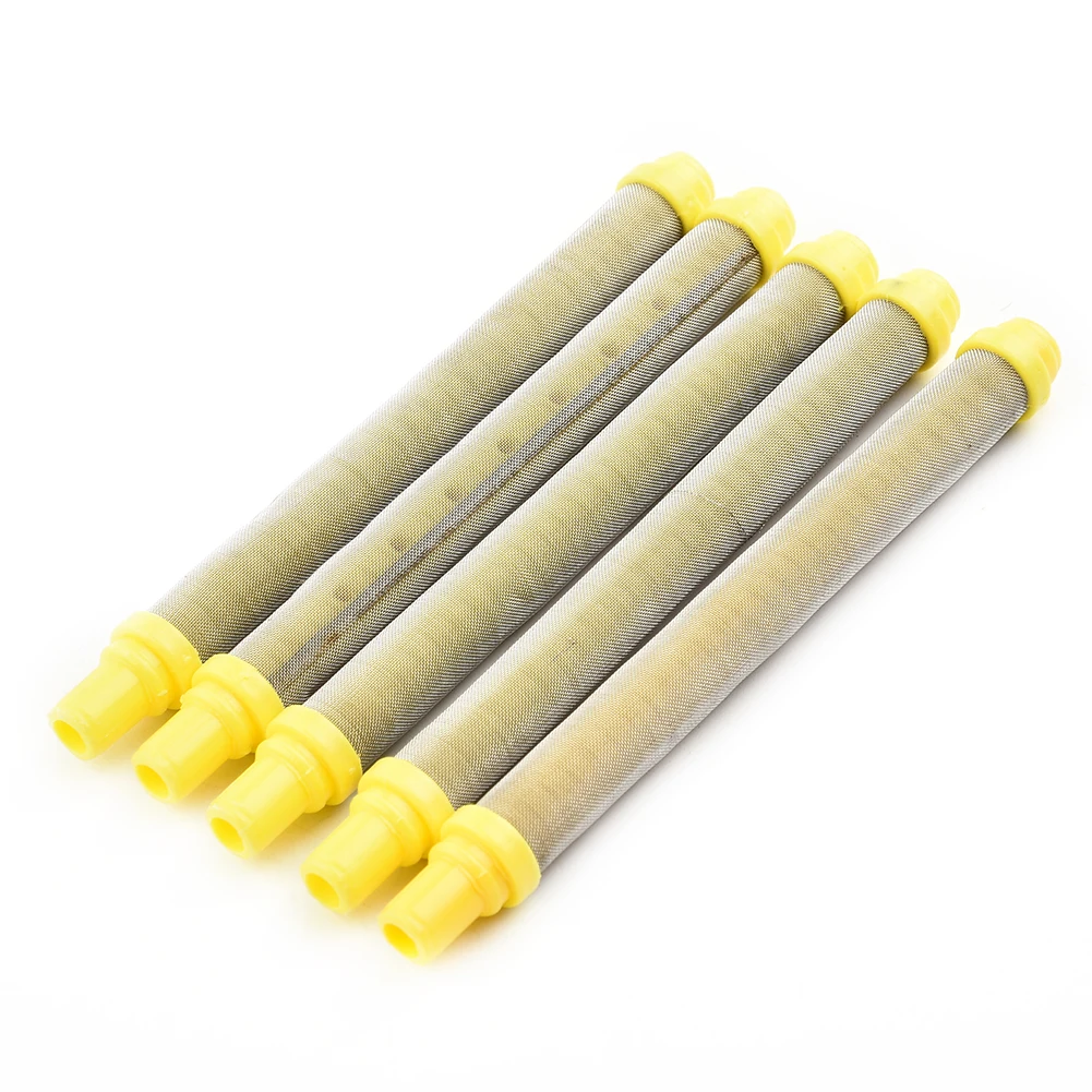 

5pc 100 Mesh Airless Spray Gun Filter Yellow Spray Tool YELLOW Insert 304 Stainless Steel Reduce Blade Tip Blockage Spray Evenly