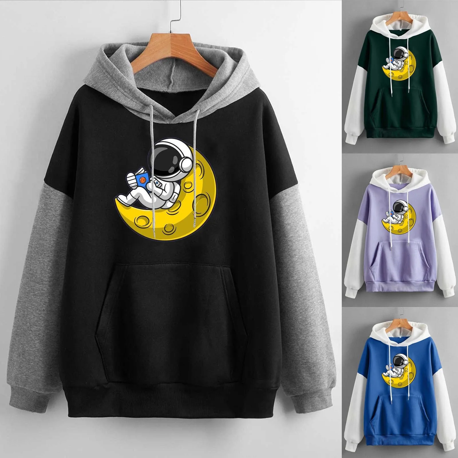 

Женская толстовка с длинным рукавом, с принтом, на молнии