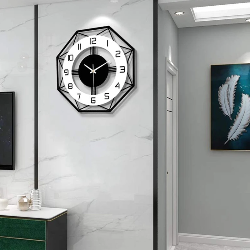 Большие бесшумные настенные часы декоративные кварцевые на батарейках для