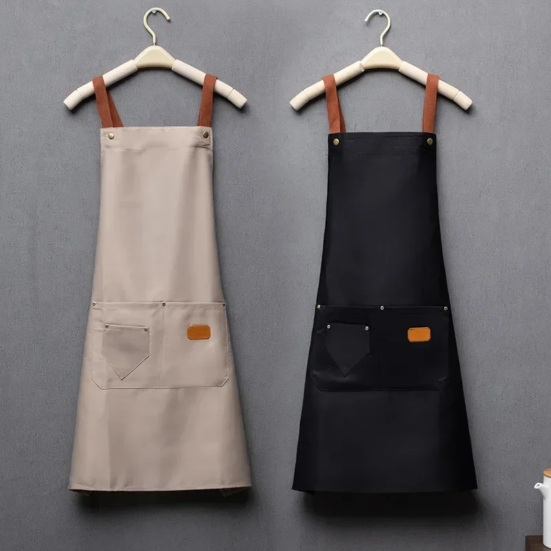 

Korean Canvas Fashion Manicure Men's Apron Tea Waterproof Shop Restaurant Women's Clothes Coffee Milk Work And Printing