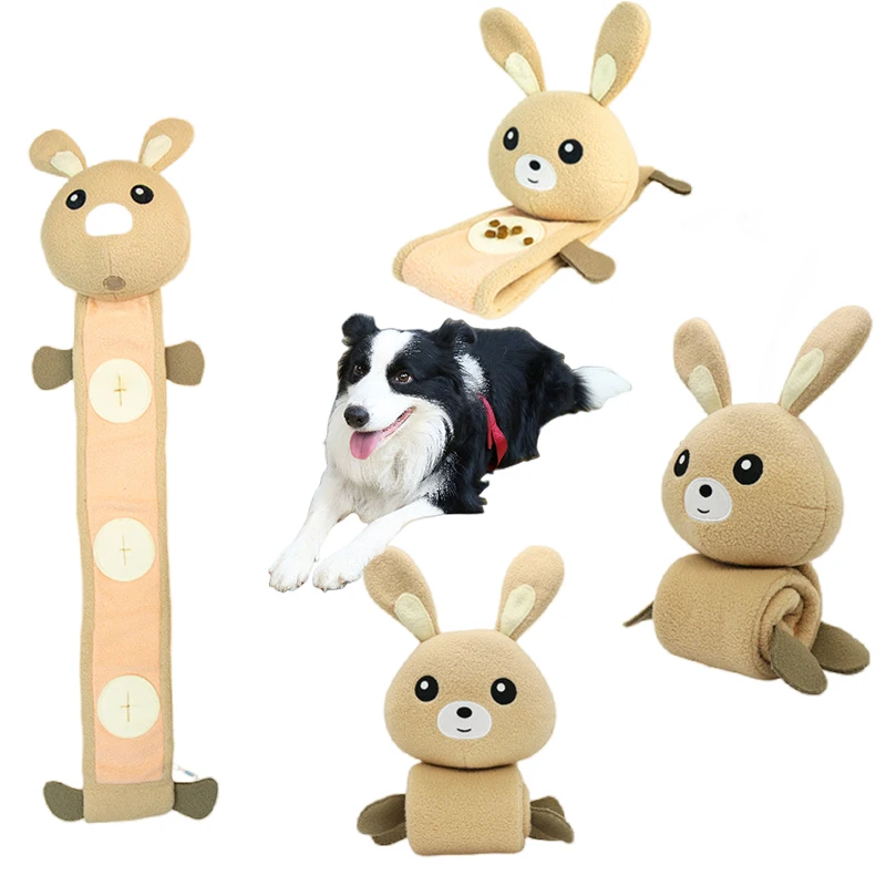 

Dog Fleece Snuffle Toys Squeak Pet Puzzle Training Hide Food Encourage Natural Foraging Skills Toy Bite Resistant Dog Supplies